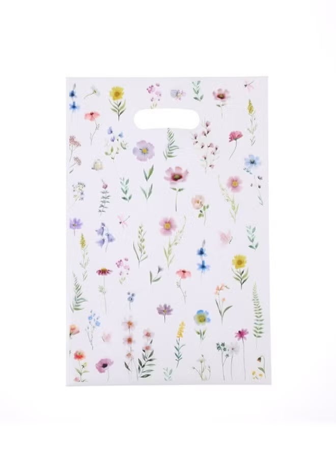 100 قطعة من أكياس الهدايا ذات الطابع الكلاسيكي (فينتاج) المزينة بزهور، أكياس تغليف هدايا وتعبئة للأزهار مع مقابض، مصنوعة من البلاستيك، مناسبة لتعبئة الحلويات والهدايا الصغيرة والوجبات الخفيفة. تُستخدم غالبًا في: حفلات الزفاف، استقبال المواليد (بيبي شاور)، أعياد الميلاد، ومناسبات التوزيعات والحفلات. 16 سم*25 سم - Image 2